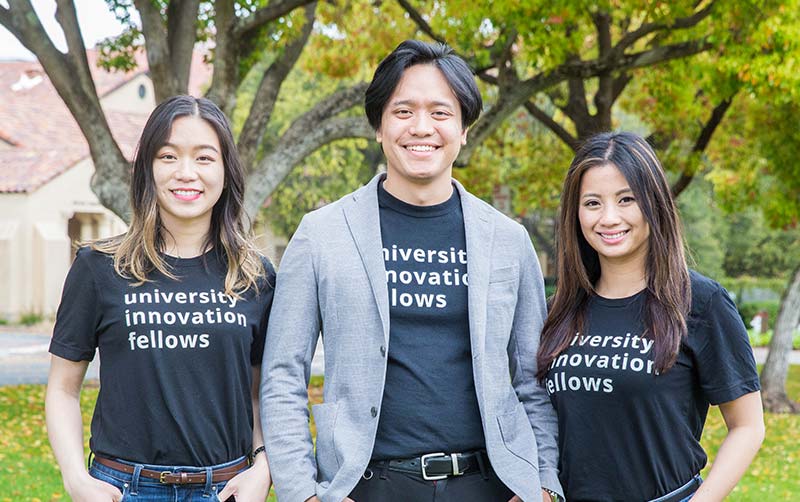 CSUF Entrepreneurship alumni are dedicated to promoting innovation at Cal State Fullerton even after they have graduated and are hard at work! Yumi Liang, Lorenzo Santos, and Vanessa Ganaden University Innovation Fellows
